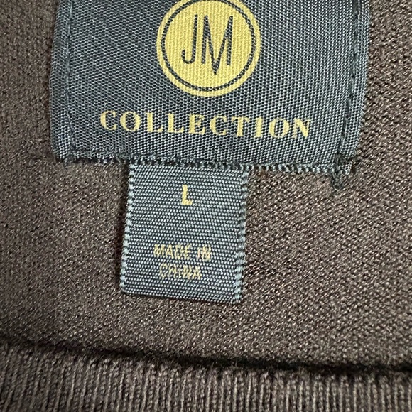 RF JM Collection Dark Brown Knit Top with button details  Size Large - Picture 4 of 6